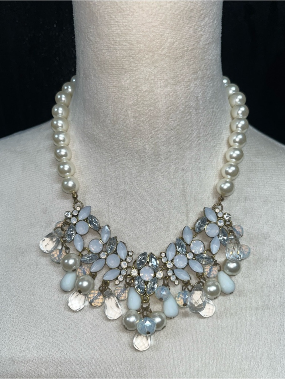 Faux Pearl MULTI-FLOWER Ringtone Multi-Color 16"-18”Necklace